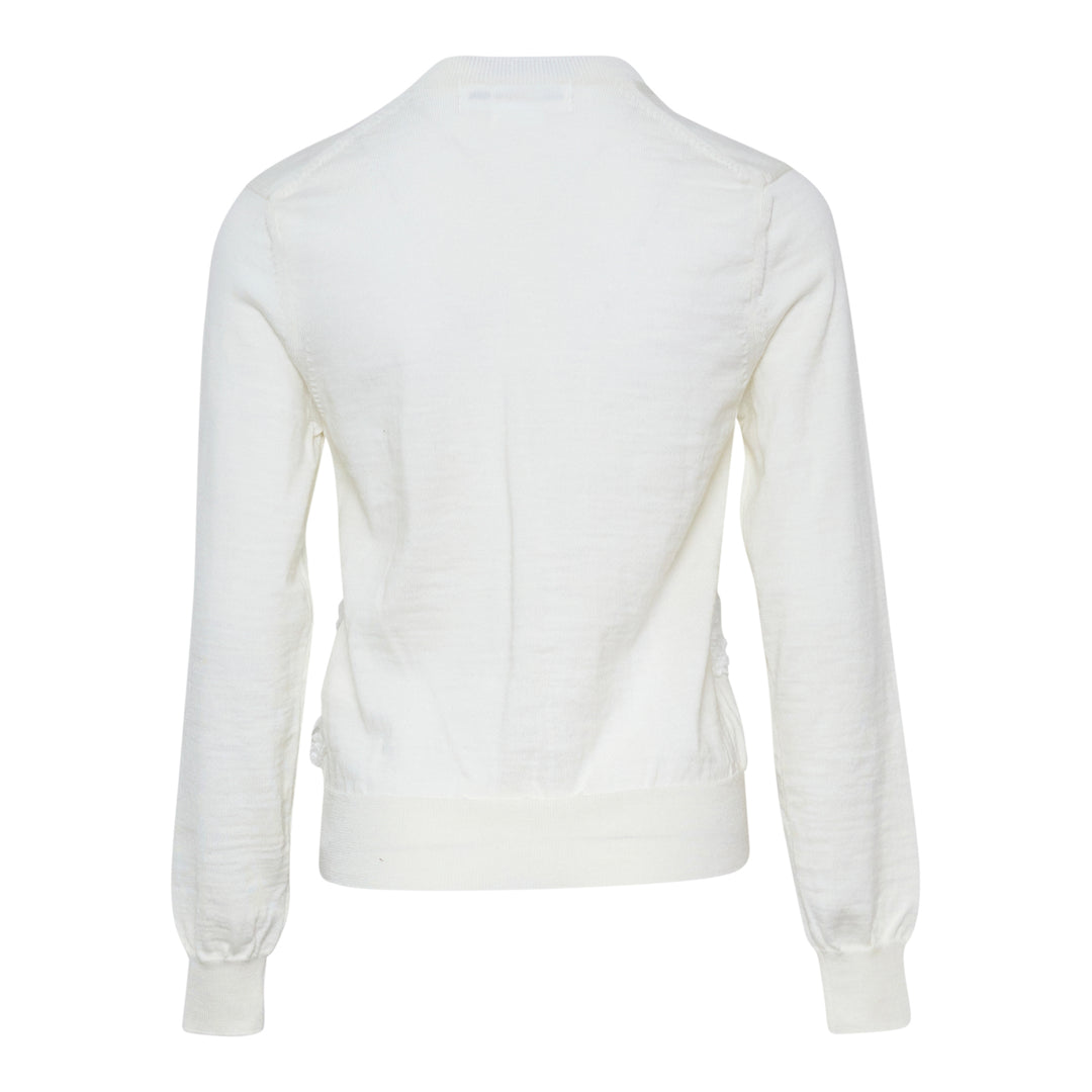 COMME des GARCONS GIRL Wool Jersey Ribbon Embroidery Cardigan – Available at Club 21, Official Retailer in Singapore, Malaysia & Thailand with Global Shipping Online
