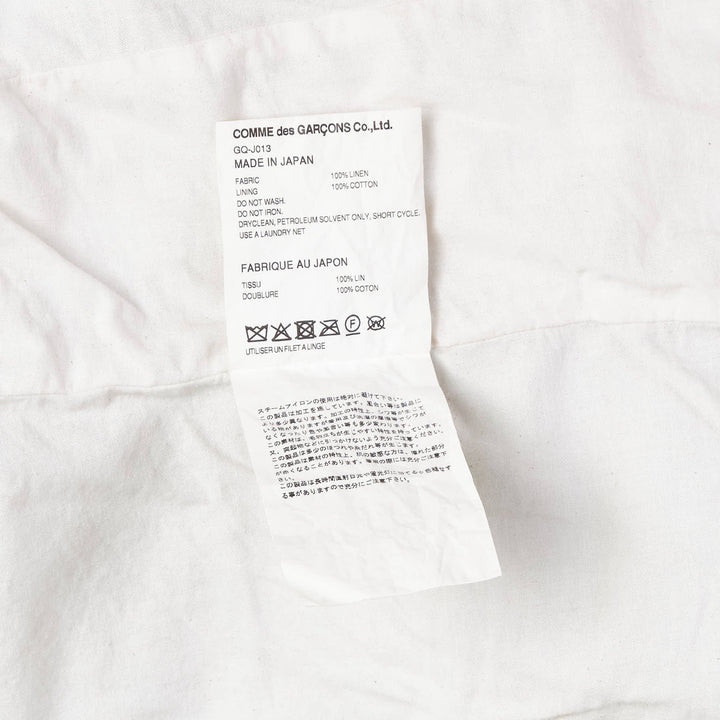COMME des GARCONS Linen Canvas Thick Garment Vest – Available at Club 21, Official Retailer in Singapore, Malaysia & Thailand with Global Shipping Online