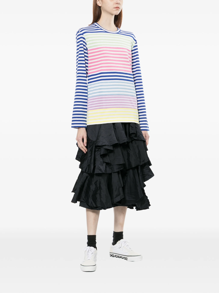 Cotton Stripe Colored Pattern Tee