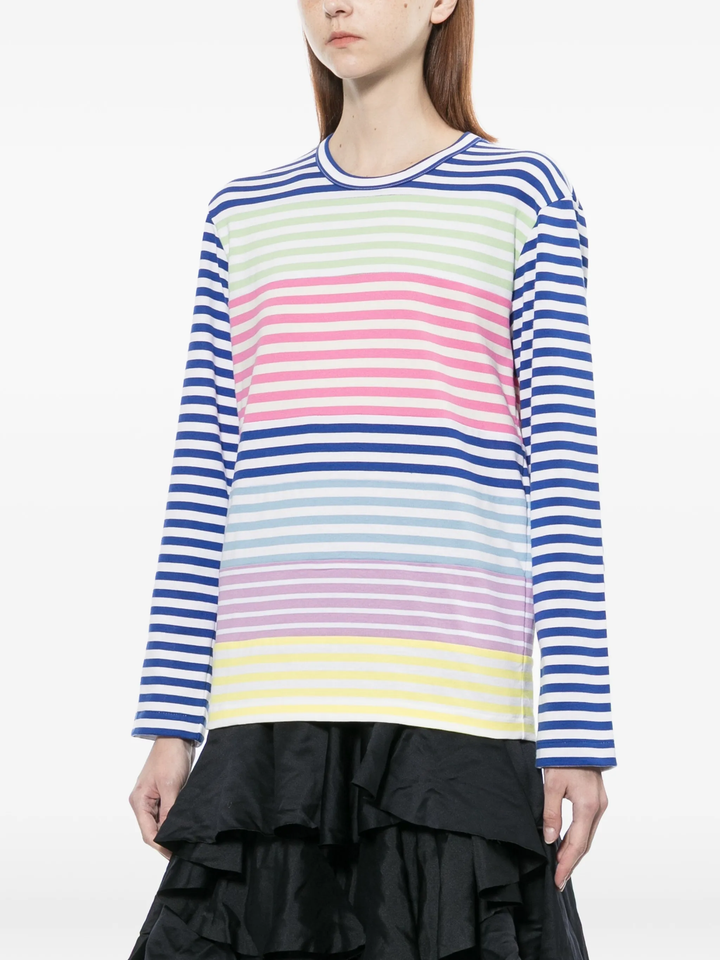 Cotton Stripe Colored Pattern Tee