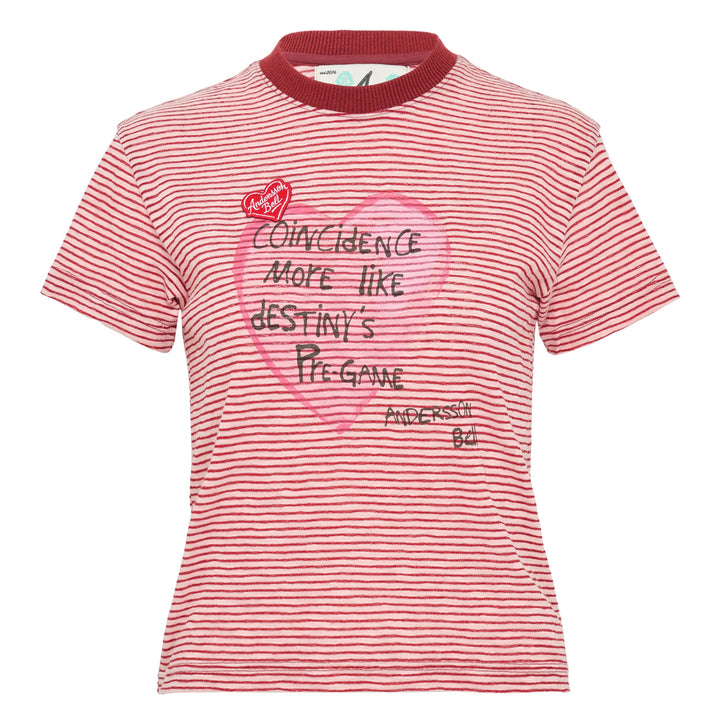 Essential Heart Message Striped Tee