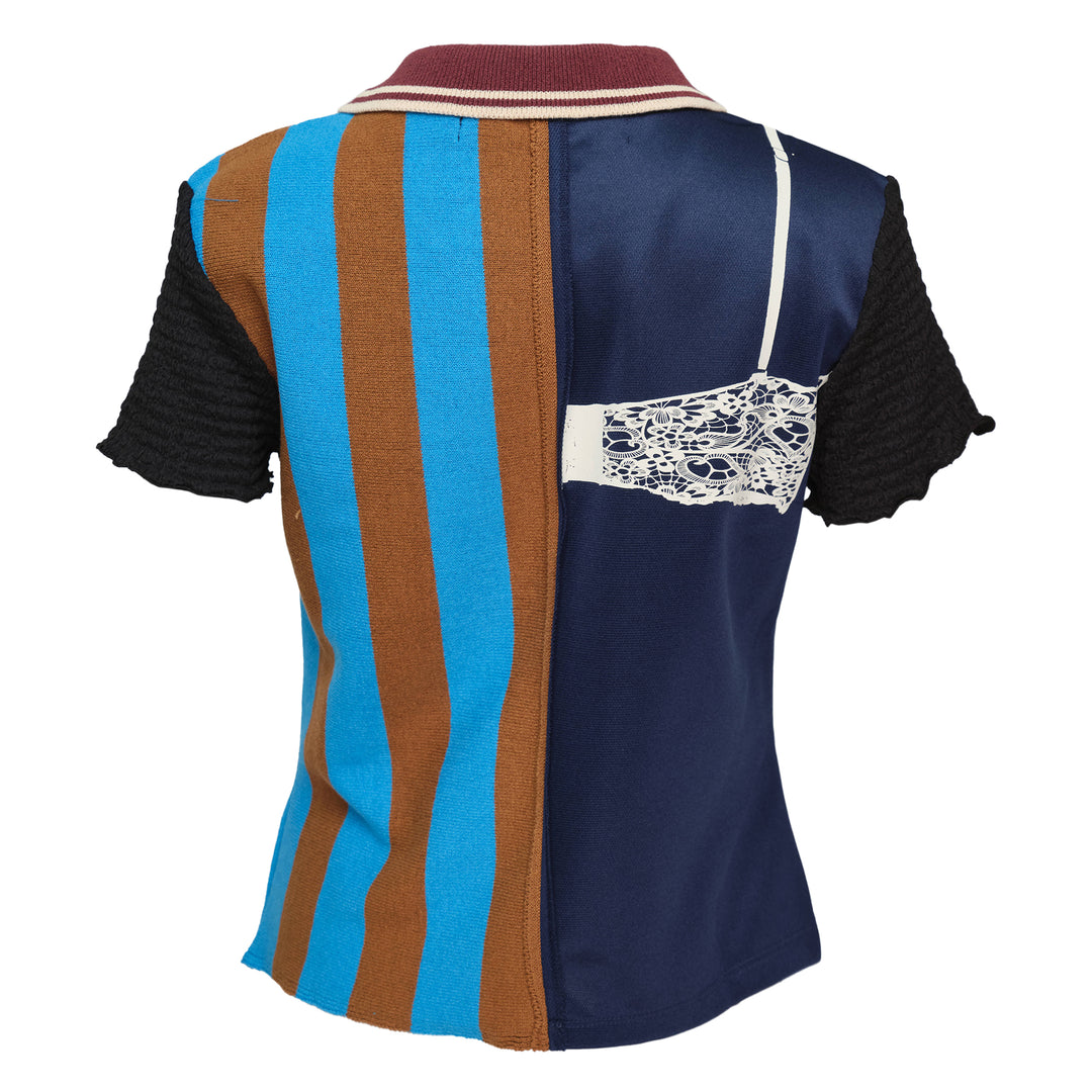 Reworked Football Collar Top
