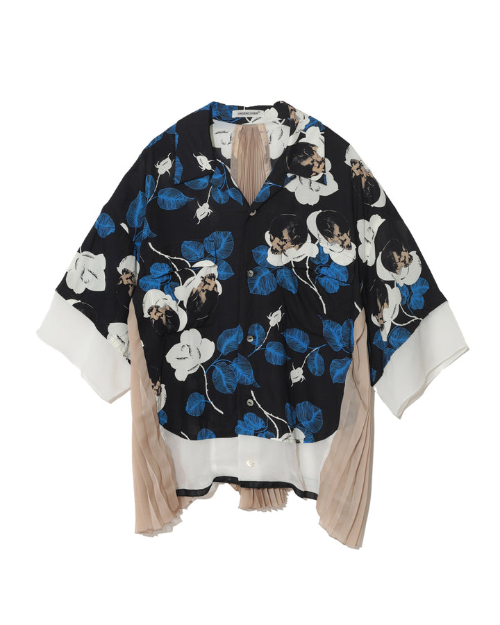 Printed Blouse With Pleat Inserts