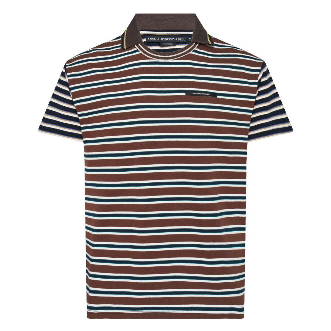 Stripe Layered Collar T-Shirt