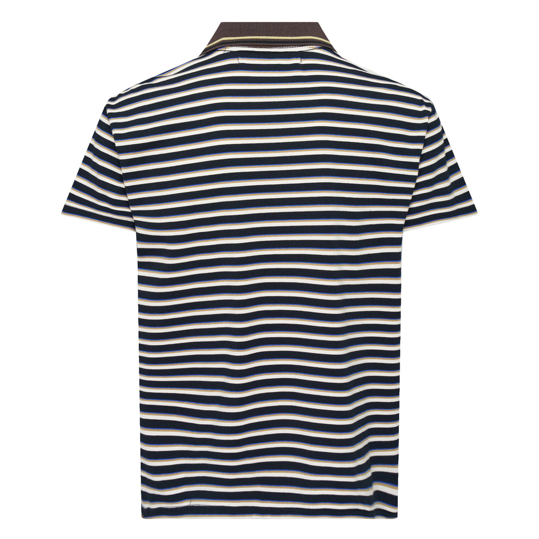 Stripe Layered Collar T-Shirt