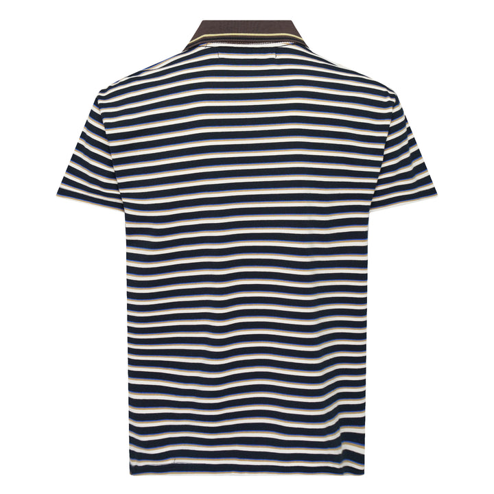 Stripe Layered Collar T-Shirt