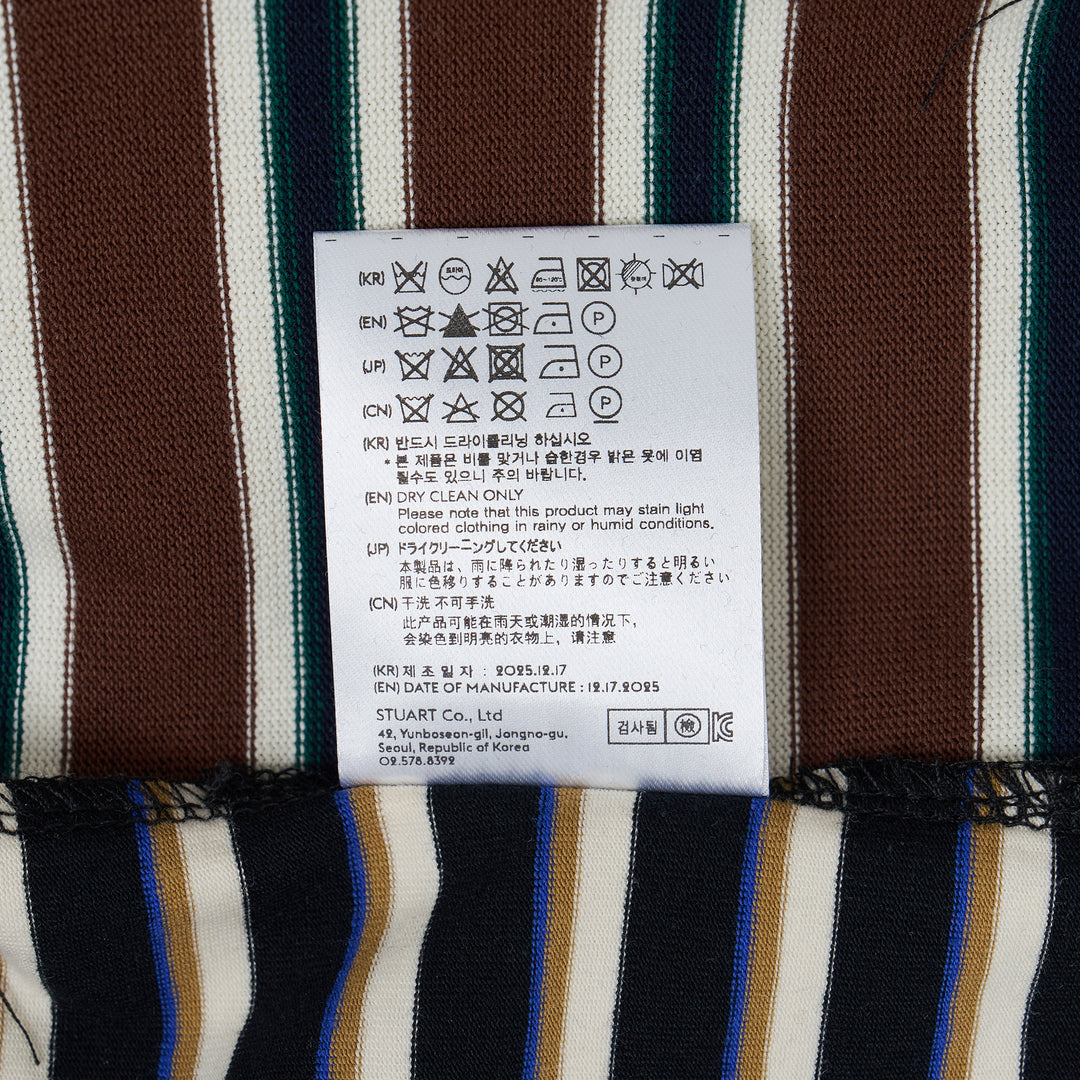 Stripe Layered Collar T-Shirt