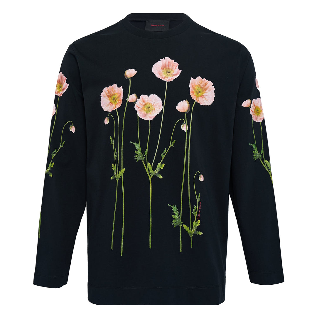 Poppy Field Print Long Sleeve Top