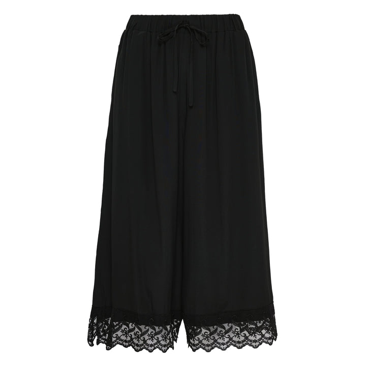 Cropped Lace Trim Trousers