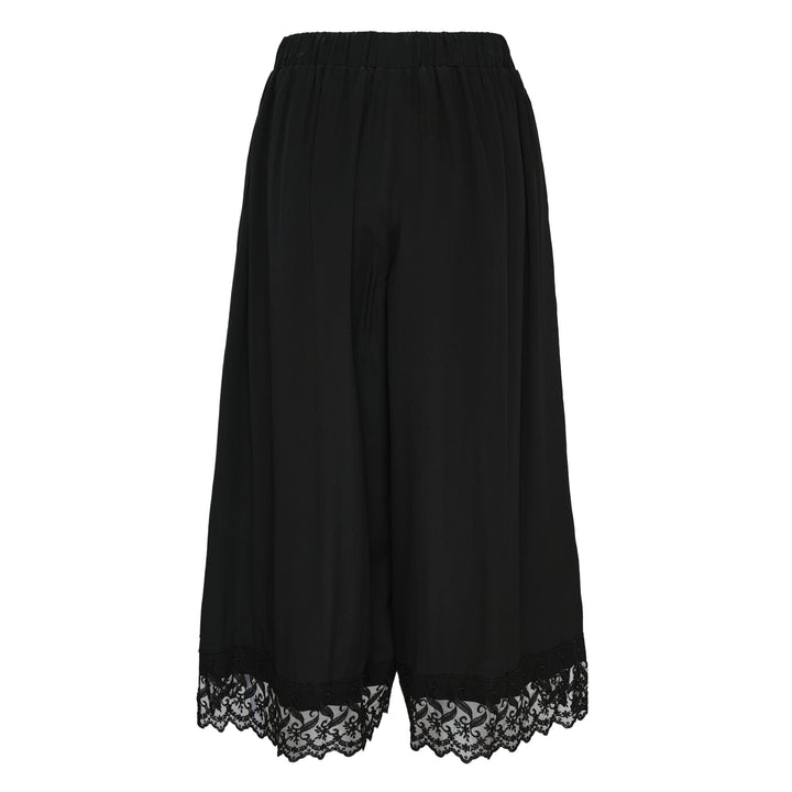 Cropped Lace Trim Trousers