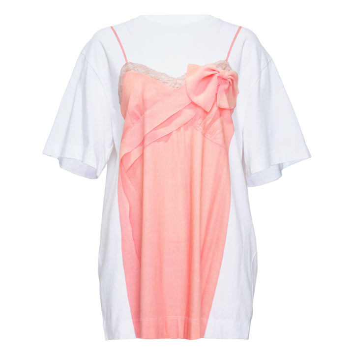 Bow Sash Slip Dress Trompe L'Oeil
