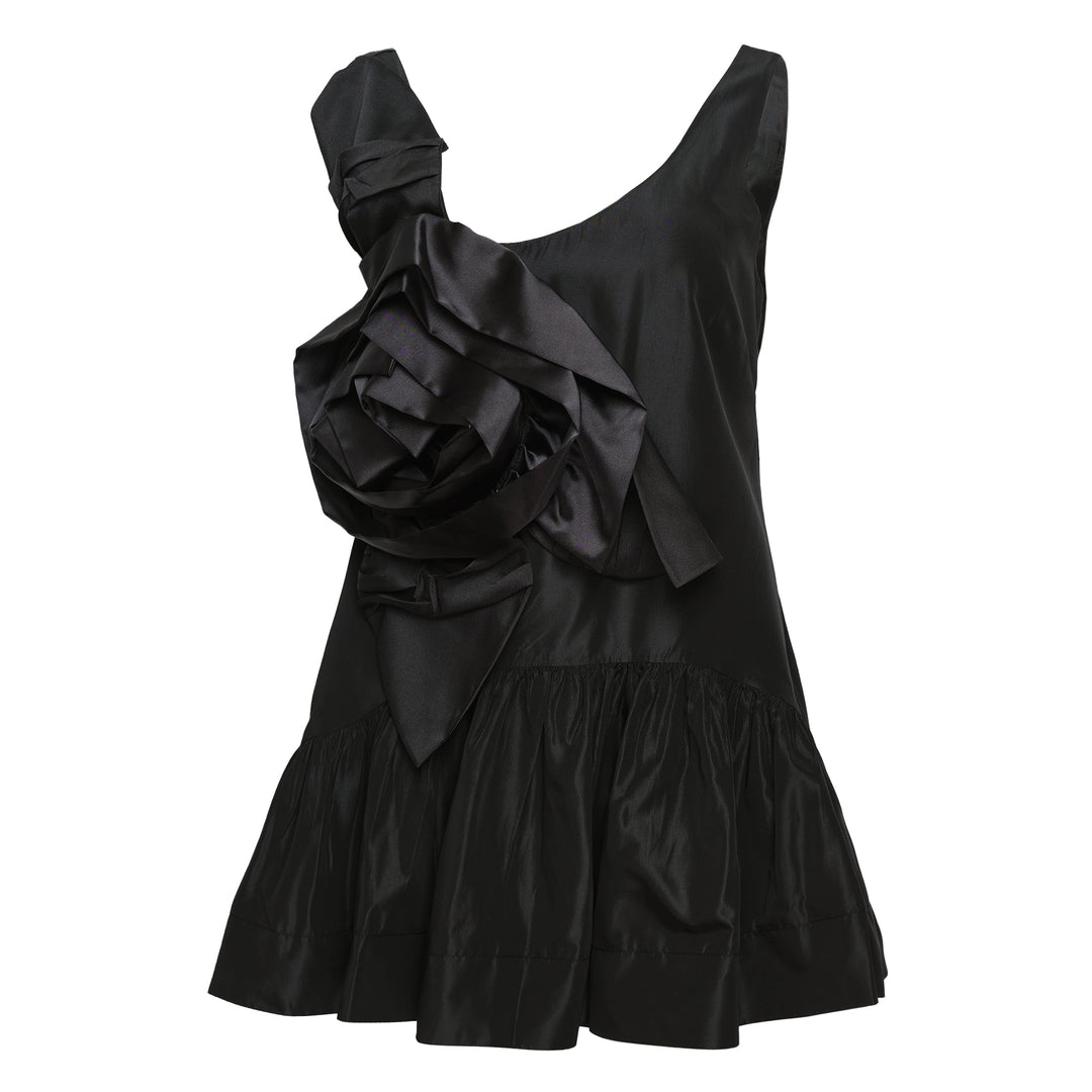 Pressed Rosette Tilted Neck Top