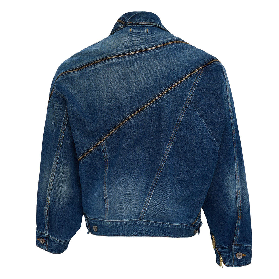 Filleted Zip Denim Jacket