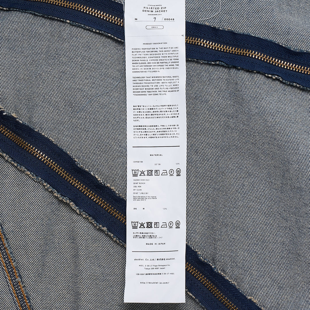 Filleted Zip Denim Jacket