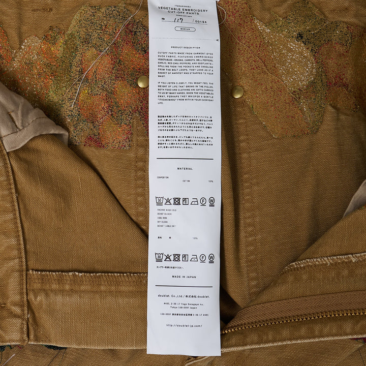 Vegetable Embroidery Cut Off Pants