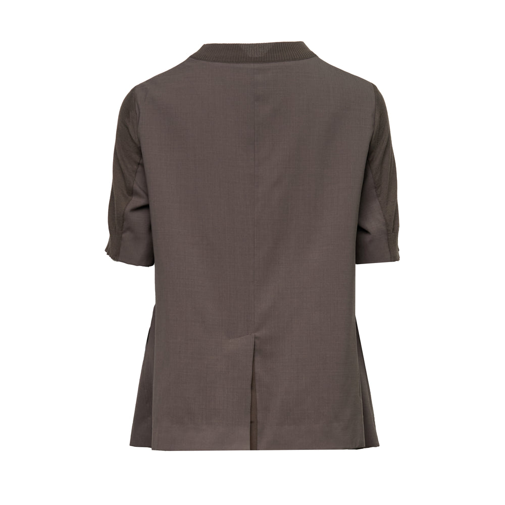 sacai Wool Suiting x Cotton Knit Pullover - view 2