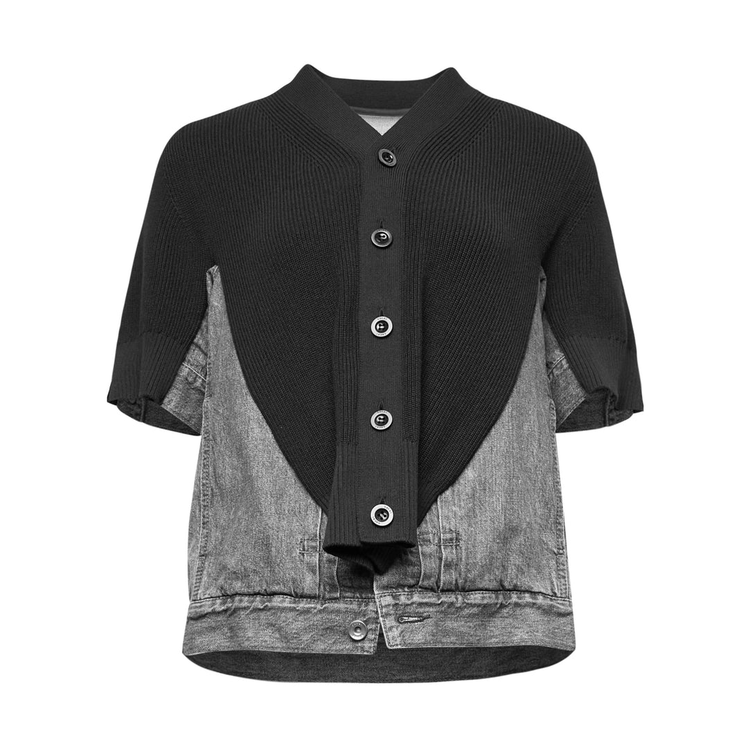 sacai Denim x Knit Cardigan – Available at Club 21, Official Retailer in Singapore, Malaysia & Thailand with Global Shipping Online