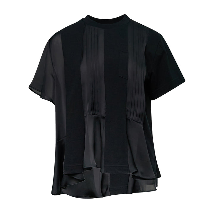 sacai Satin x Cotton Jersey T-Shirt – Available at Club 21, Official Retailer in Singapore, Malaysia & Thailand with Global Shipping Online
