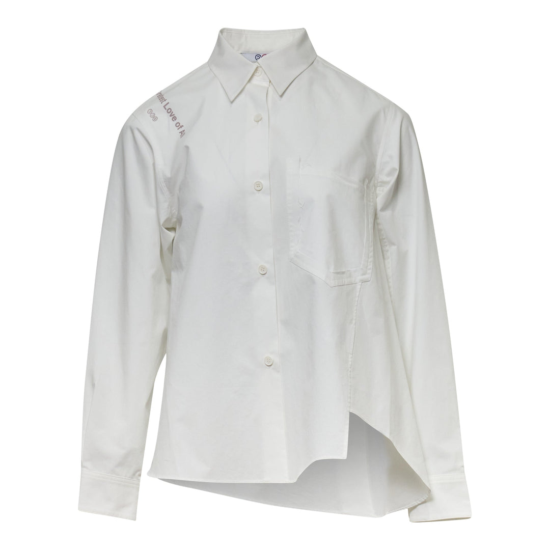 Oblique Flow Shirt White