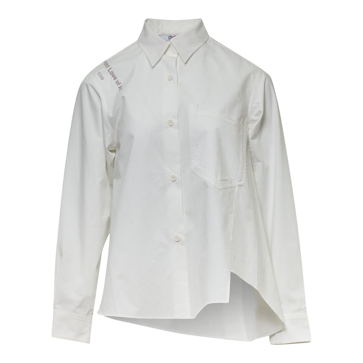 Oblique Flow Shirt White