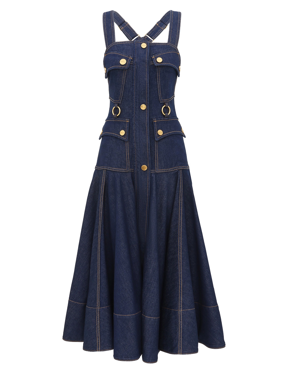 Luna Denim Utility Midi Dress