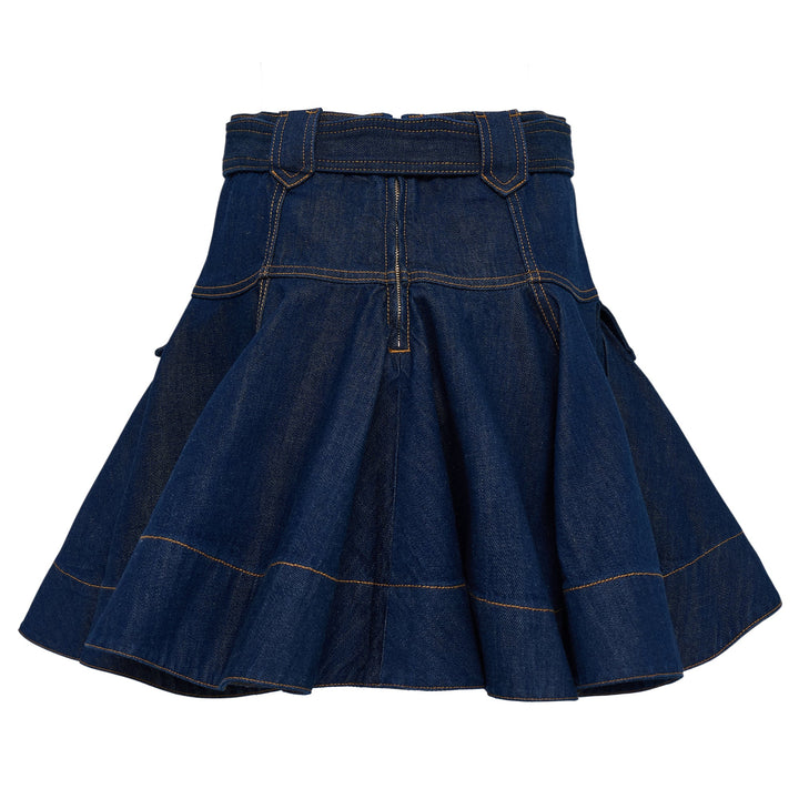 Denim Cargo Mini Skirt