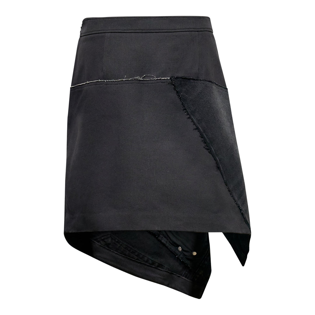 Asymmetrical Wrap Denim Skirt