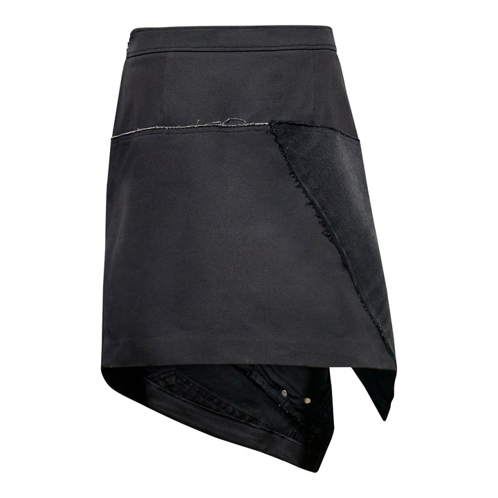 Asymmetrical Wrap Denim Skirt