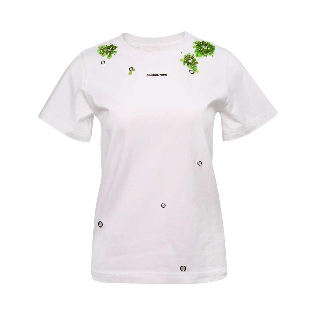SHUSHU/TONG Grommet Embroidered Floral Tee – Available at Club 21, Official Retailer in Singapore, Malaysia & Thailand with Global Shipping Online
