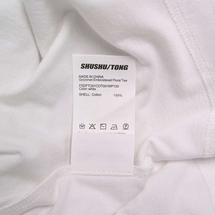 SHUSHU/TONG Grommet Embroidered Floral Tee – Available at Club 21, Official Retailer in Singapore, Malaysia & Thailand with Global Shipping Online