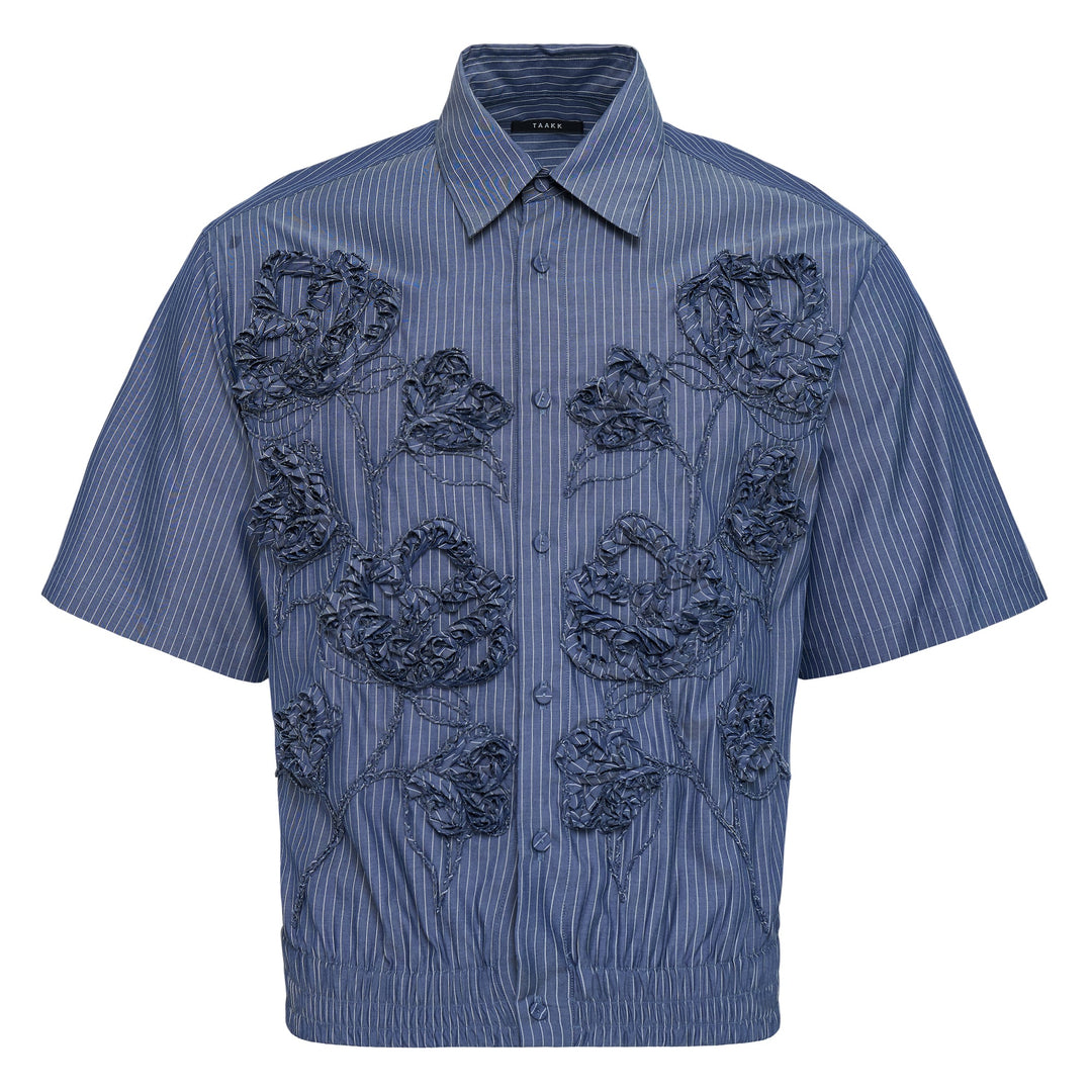 Short Sleeve Cropped Shirt Patch Detail