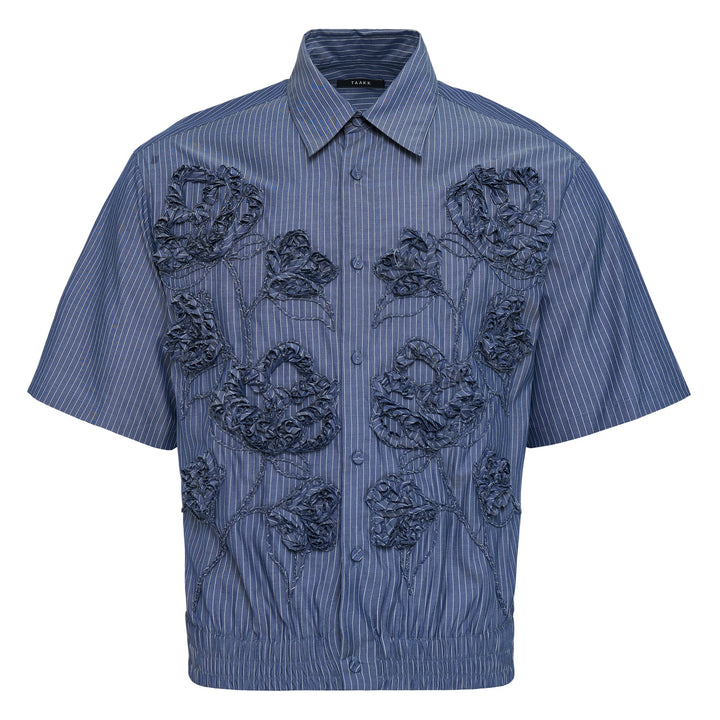 Short Sleeve Cropped Shirt Patch Detail