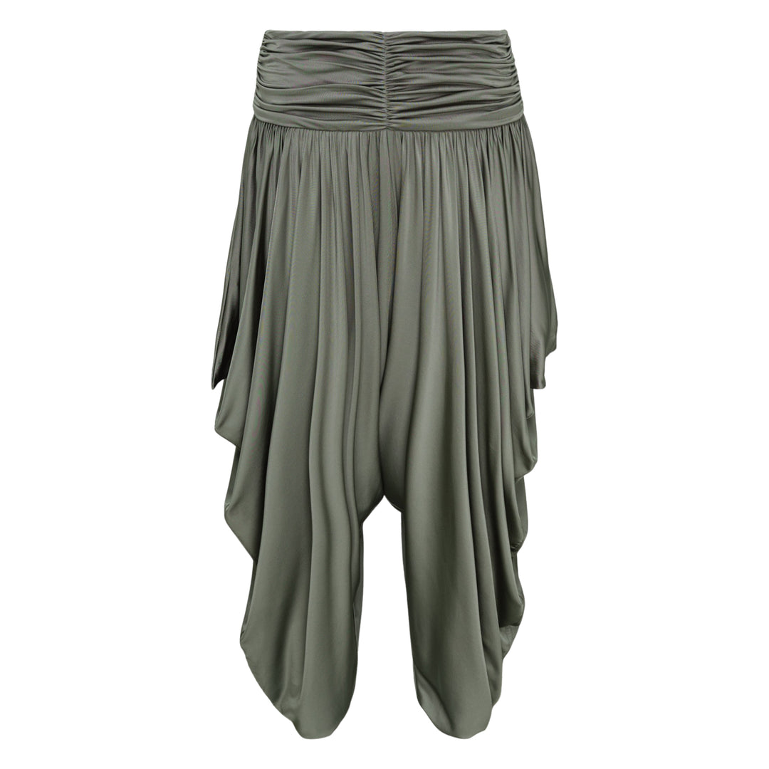 Pleated Fluid Jersey Shiny Pants