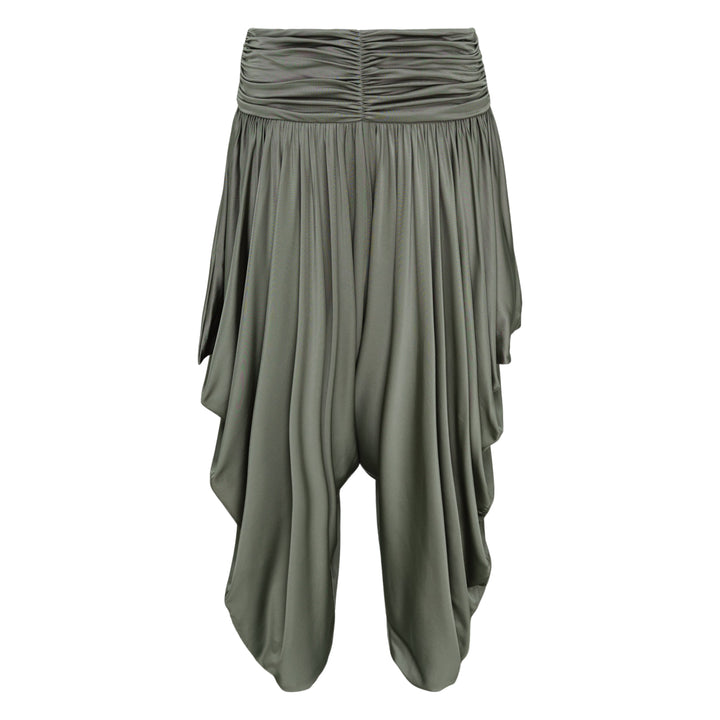 Pleated Fluid Jersey Shiny Pants