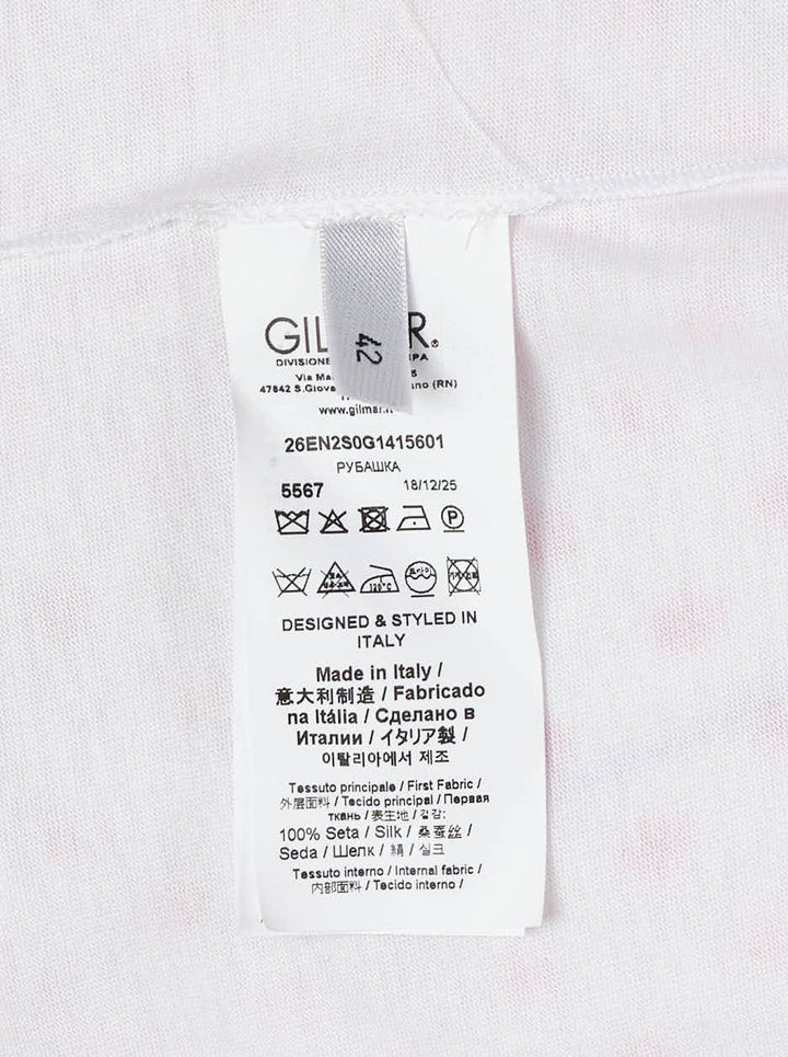 N°21 sheer polka dot polo shirt with white collar and cuffs, shown from the front - view 3