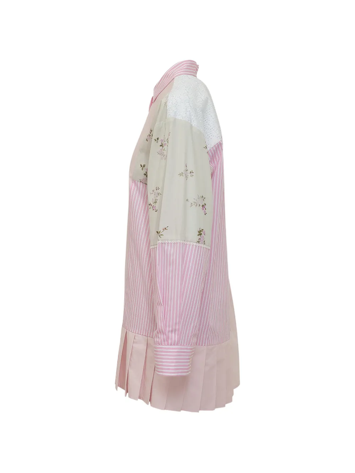 Patchwork Floral Shirt Dress