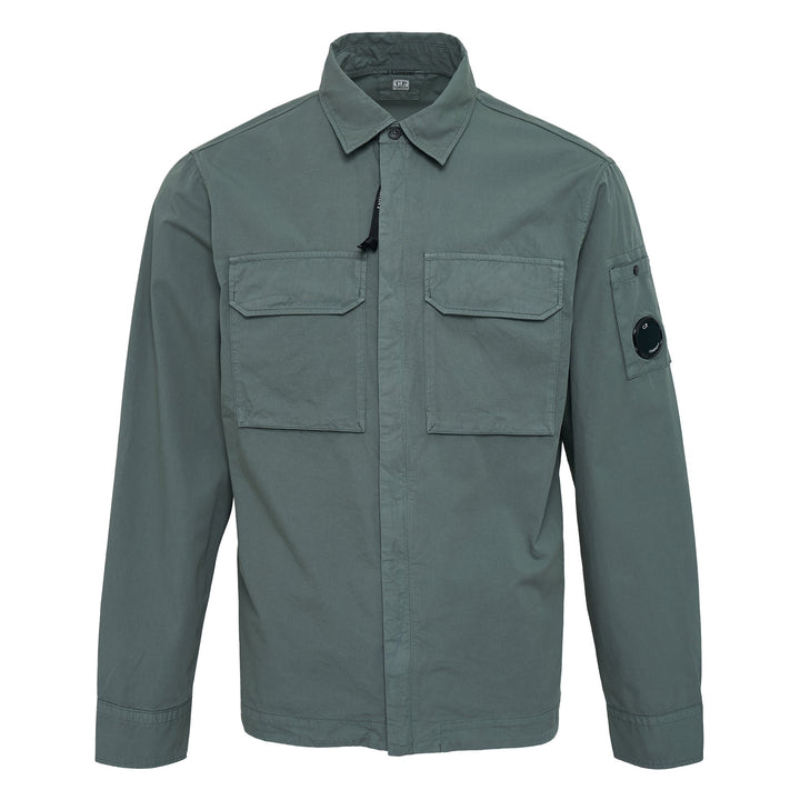 Organic Gabardine Zipped Lens Top