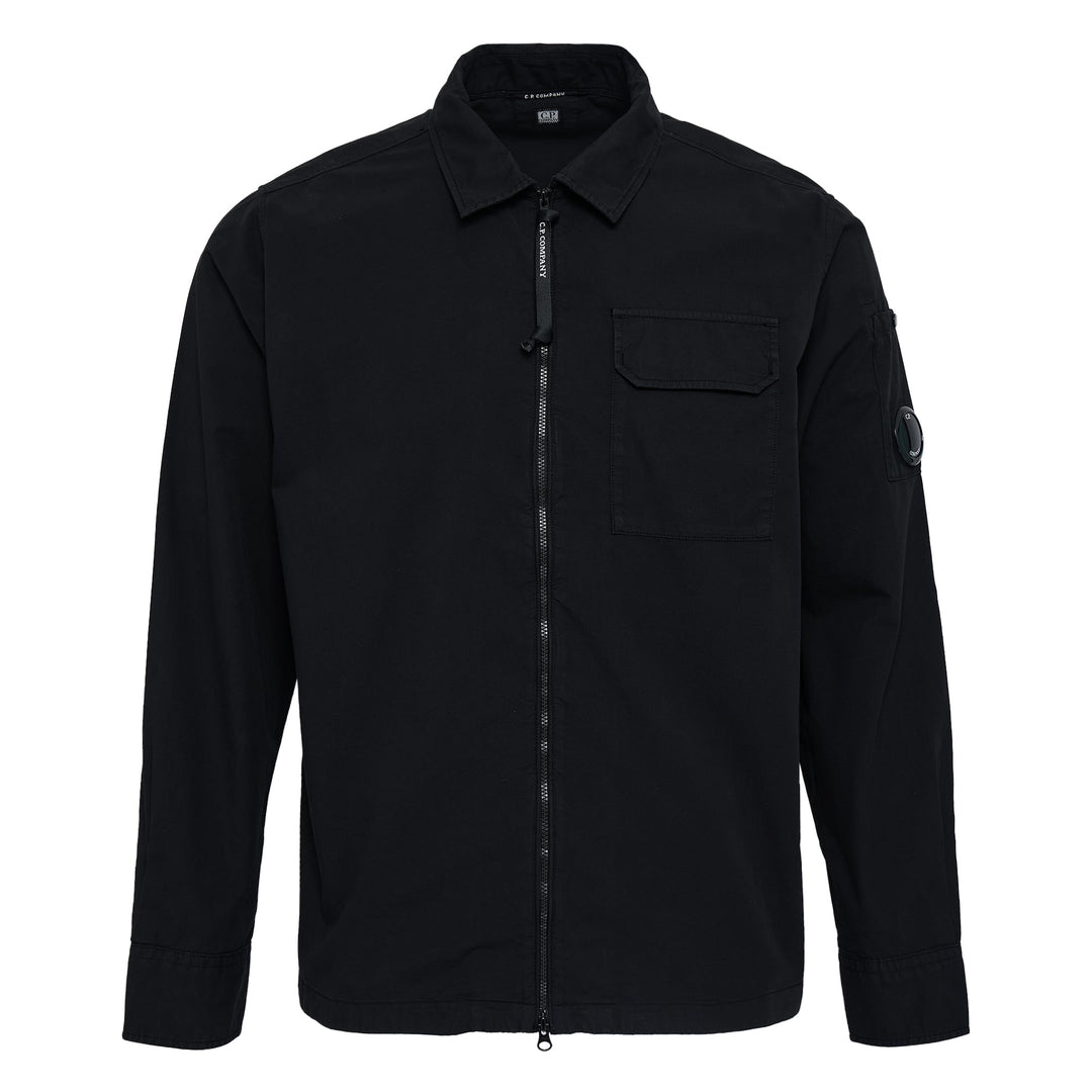 Organic Gabardine Zipped Lens Top