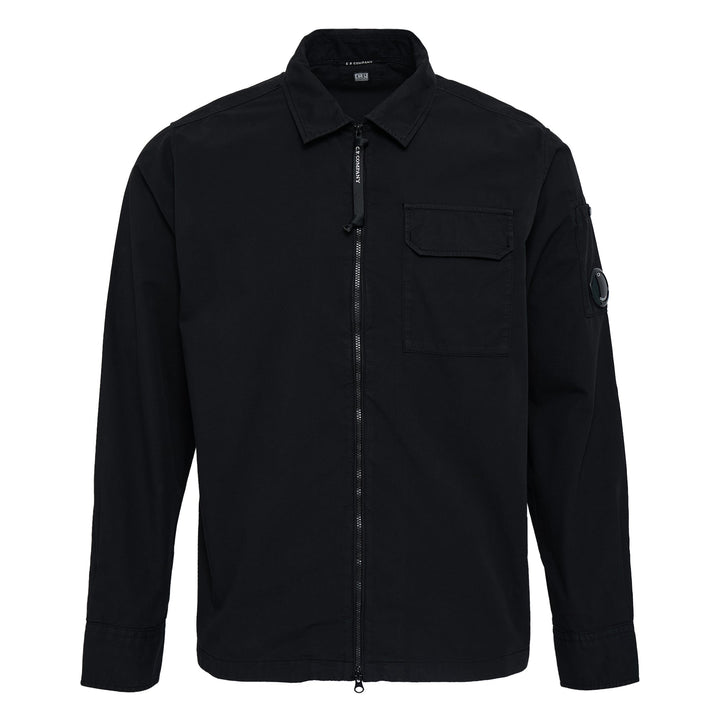 Organic Gabardine Zipped Lens Top