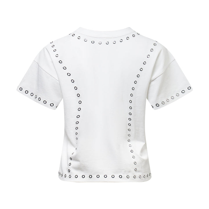 Kelly Grommet Embellished Boxy Tee