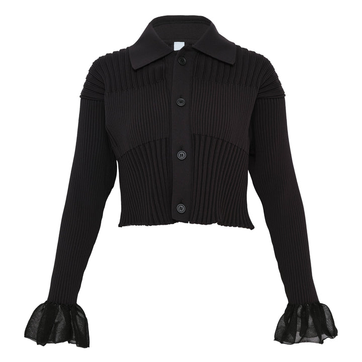 Fluted Lucent Cropped Shirt