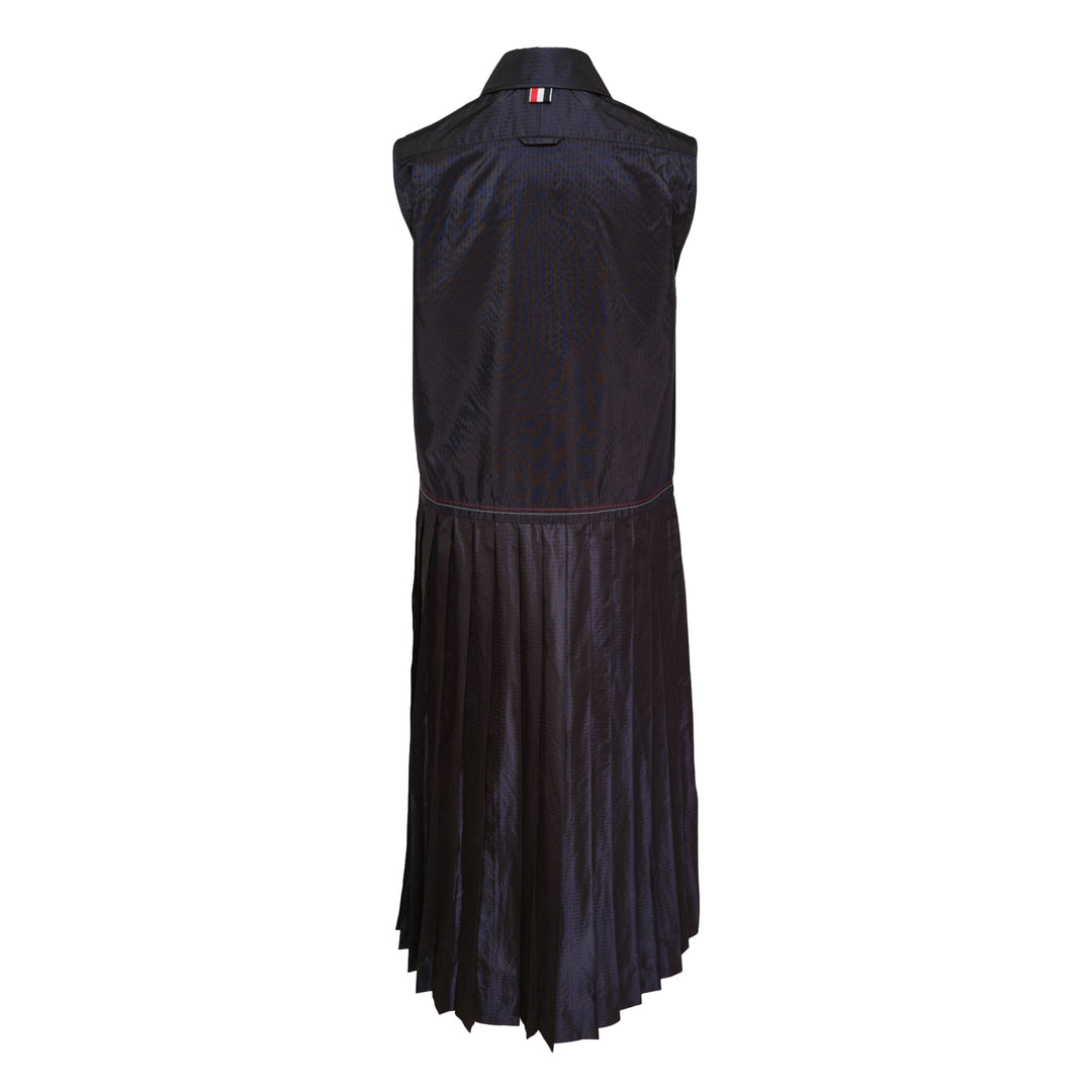 Sleeveless Pleated Bottom Shirtdress