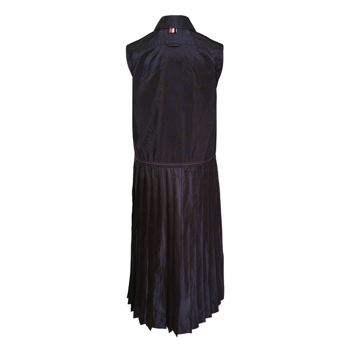 Sleeveless Pleated Bottom Shirtdress