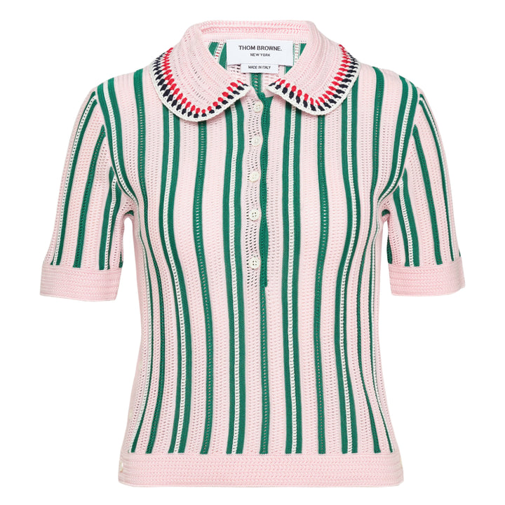 Crochet Stitch Variegated Stripe Top