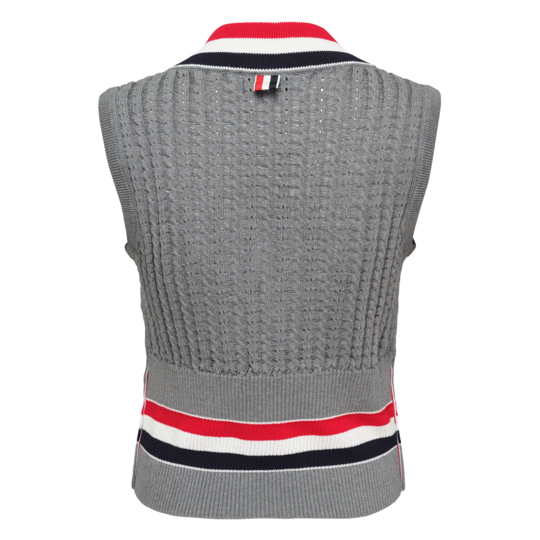 Thom Browne Baby Ladder Cable Shrunken Vest – Available at Club 21, Official Retailer in Singapore, Malaysia & Thailand with Global Shipping Online