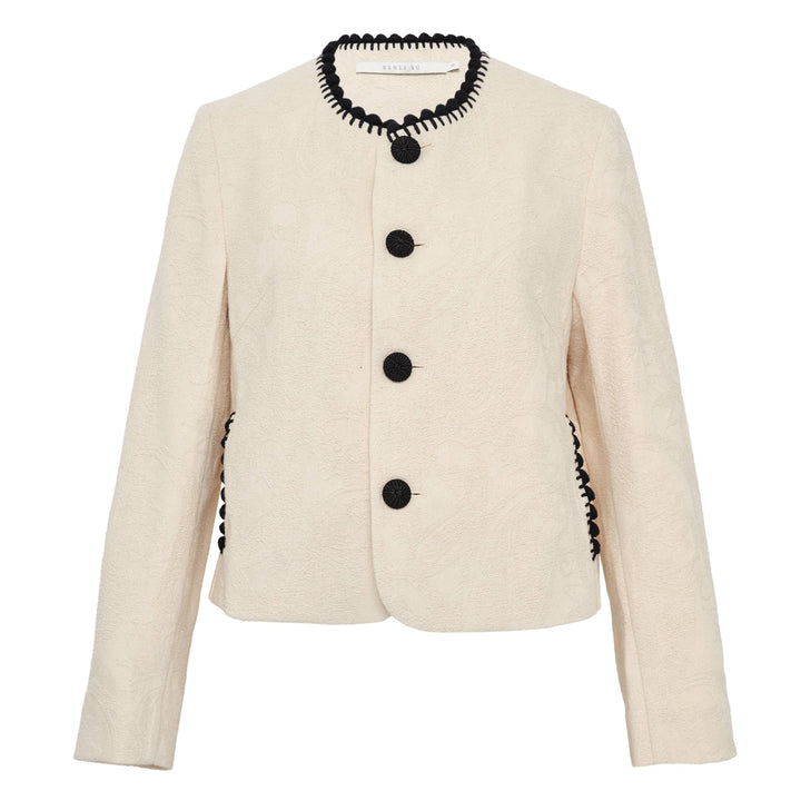 Contrast Trim Cropped Jacket