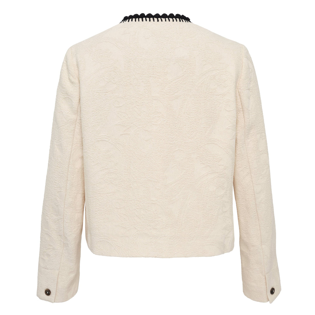 Contrast Trim Cropped Jacket