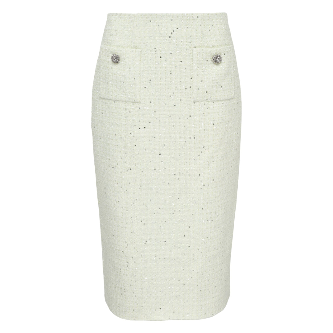 Lime Boucle Midi Skirt