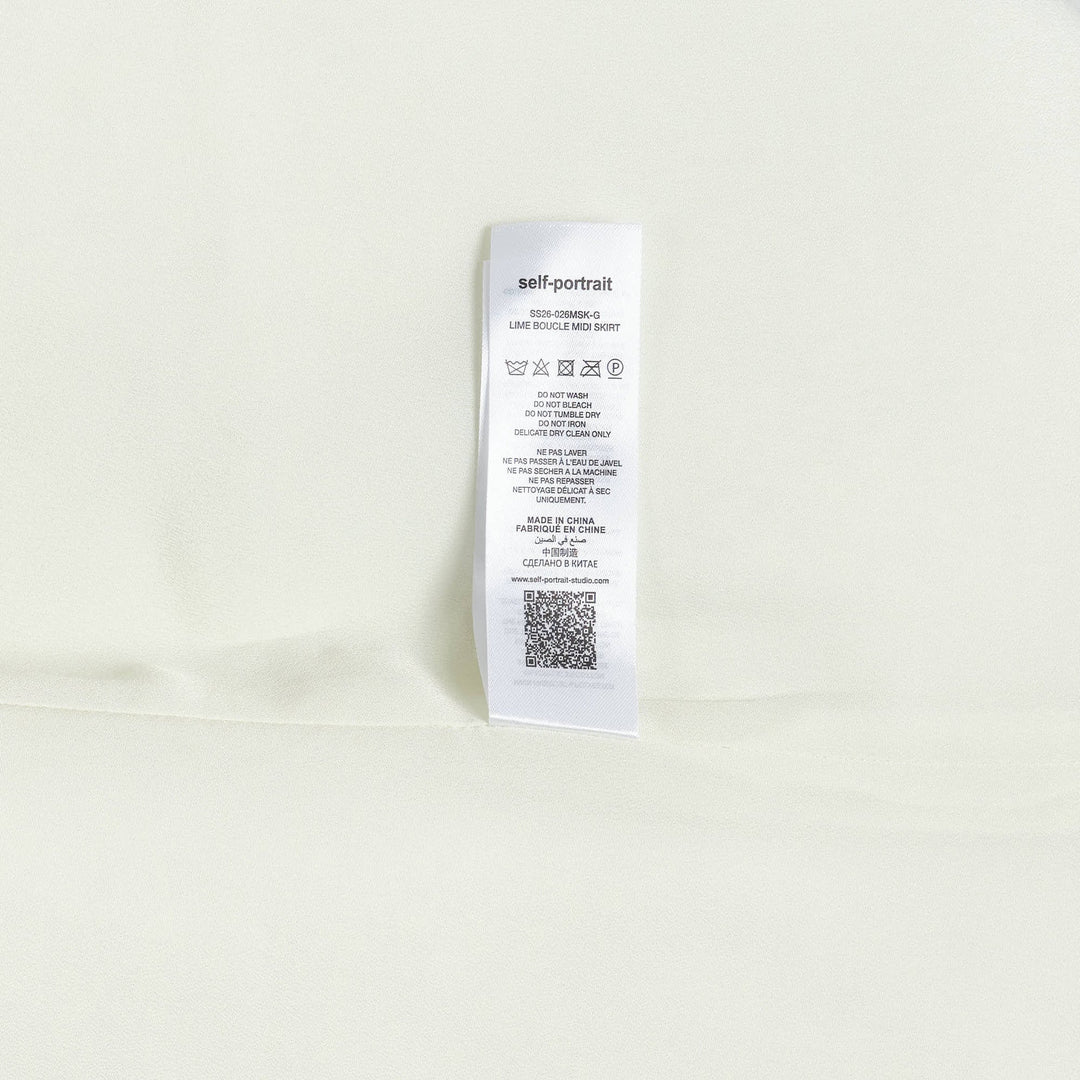 Lime Boucle Midi Skirt