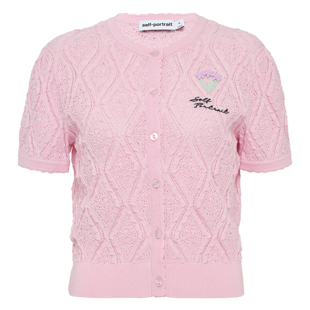 Pink Pointelle Knit Top